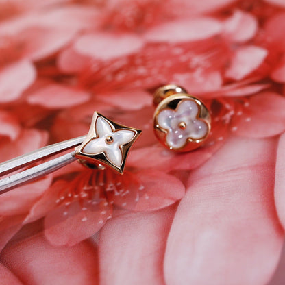 [⭐Aura]STAR AND SUN PINK GOLD MOP STUD EARRINGS