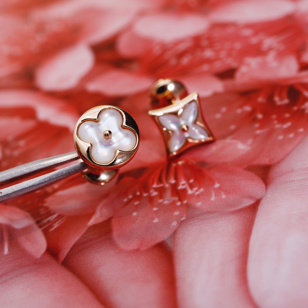[⭐Aura]STAR AND SUN PINK GOLD MOP STUD EARRINGS