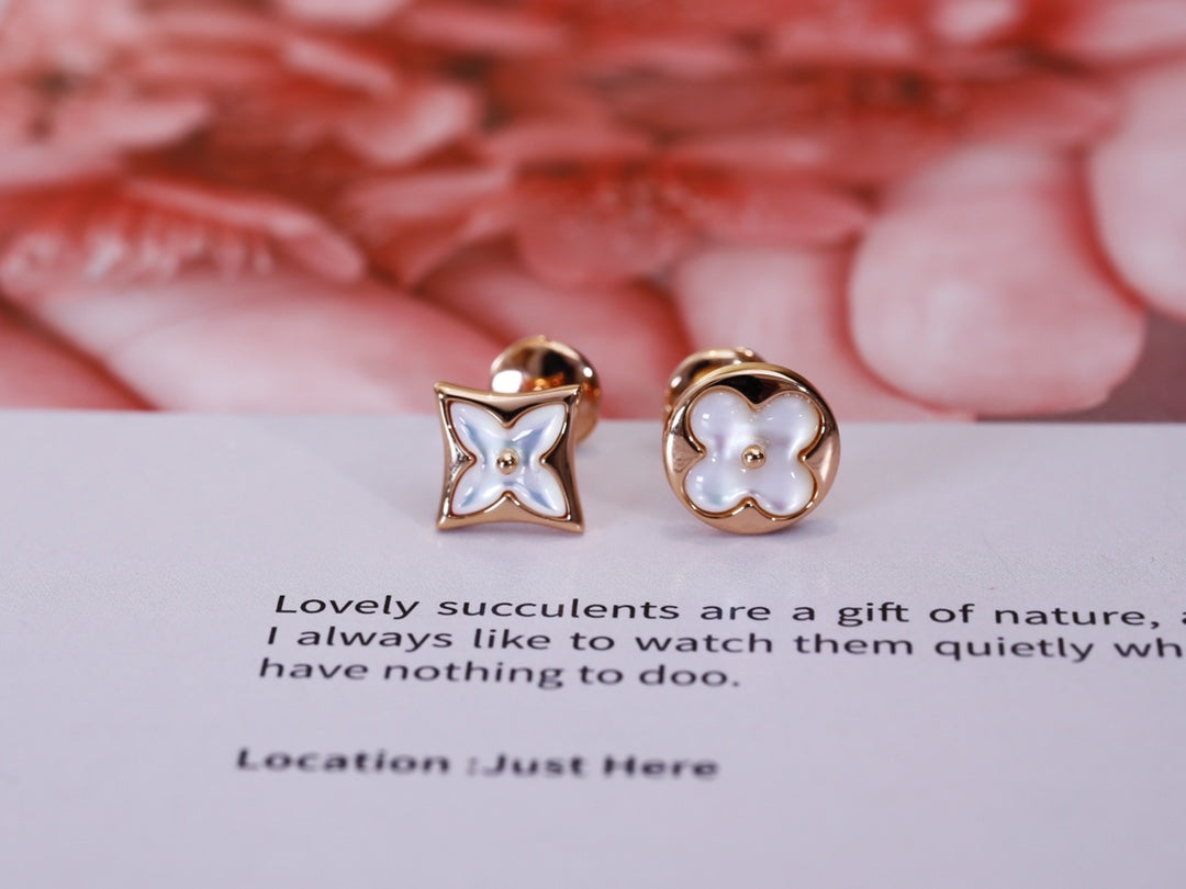 [⭐Aura]STAR AND SUN PINK GOLD MOP STUD EARRINGS
