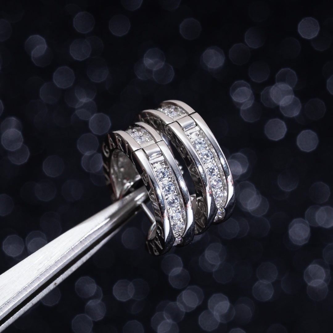 [⭐Aura]ZERO 1 MINI SILVER DIAMOND EARRINGS