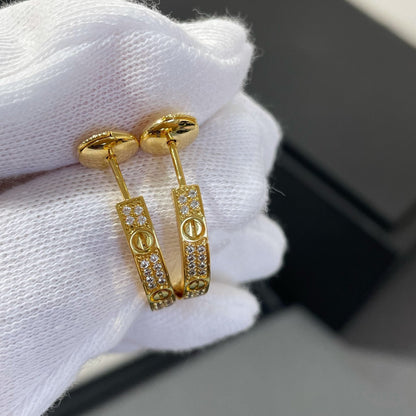 [⭐Aura]LOVE DIAMOND GOLD HOOP EARRINGS