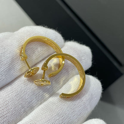 [⭐Aura]LOVE DIAMOND GOLD HOOP EARRINGS