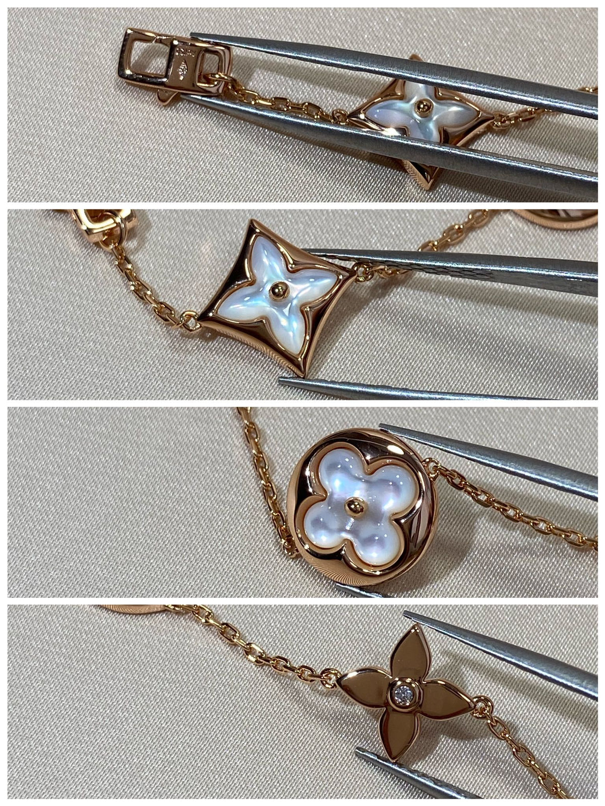 [⭐Aura]STAR AND SUN 5 MOTIF MOP PINK GOLD BRACELET