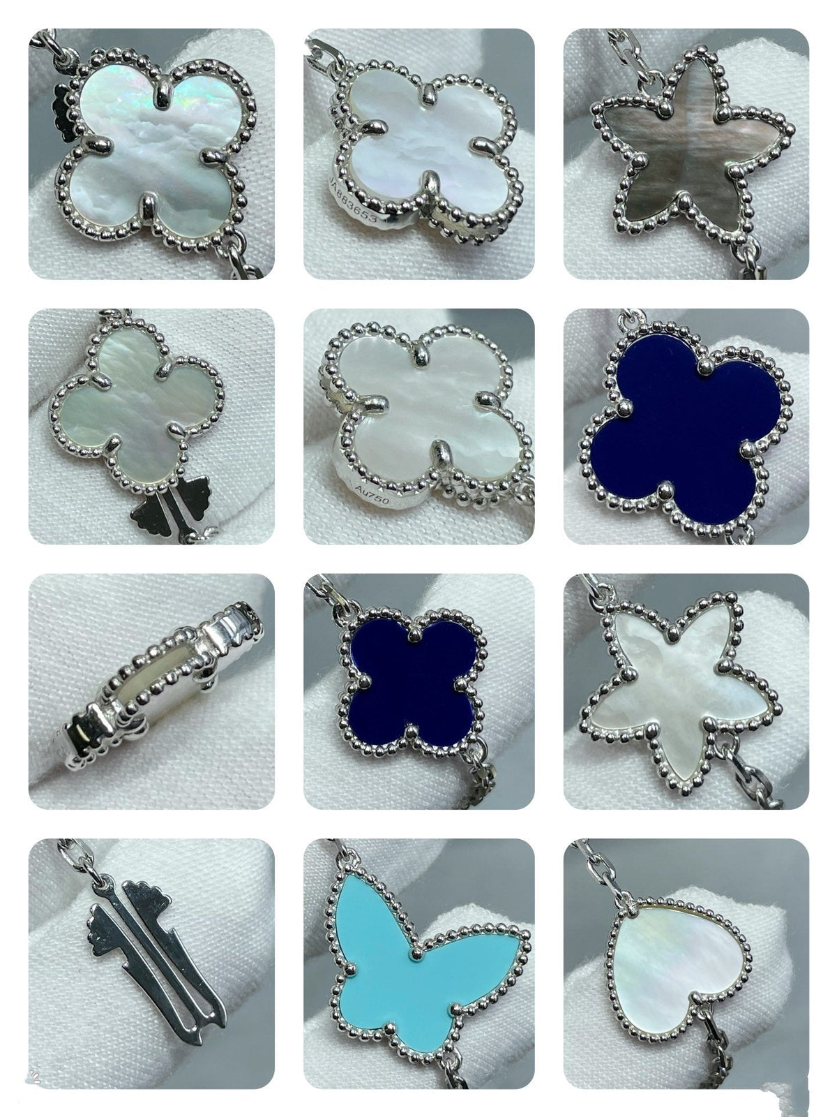 [⭐Aura]LUCKY CLOVER SILVER 11 MOTIF NECKLACE