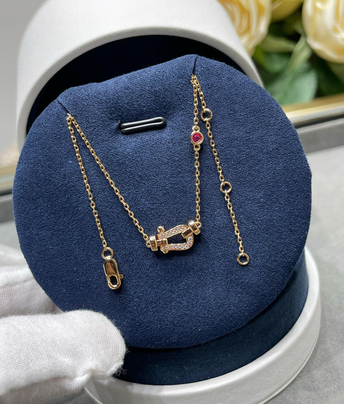 [⭐Aura]FORCE 10 DIAMOND PINK GOLD NECKLACE