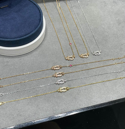 [⭐Aura]FORCE 10 DIAMOND PINK GOLD NECKLACE