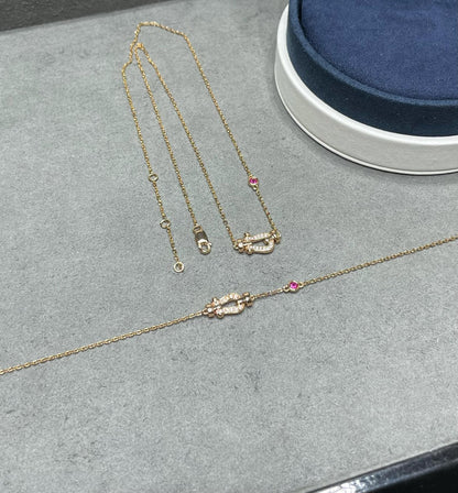 [⭐Aura]FORCE 10 DIAMOND PINK GOLD NECKLACE