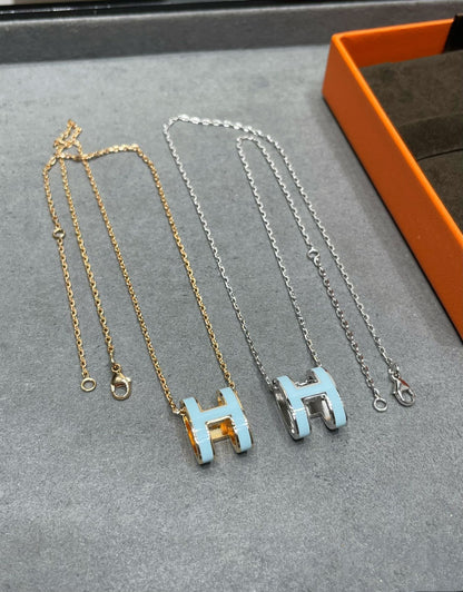 [⭐Aura]POP H SKY BLUE NECKLACE