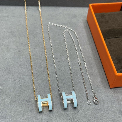 [⭐Aura]POP H SKY BLUE NECKLACE
