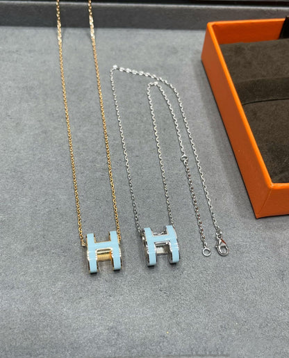 [⭐Aura]POP H SKY BLUE NECKLACE