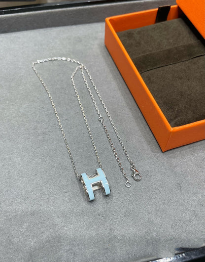 [⭐Aura]POP H SKY BLUE NECKLACE