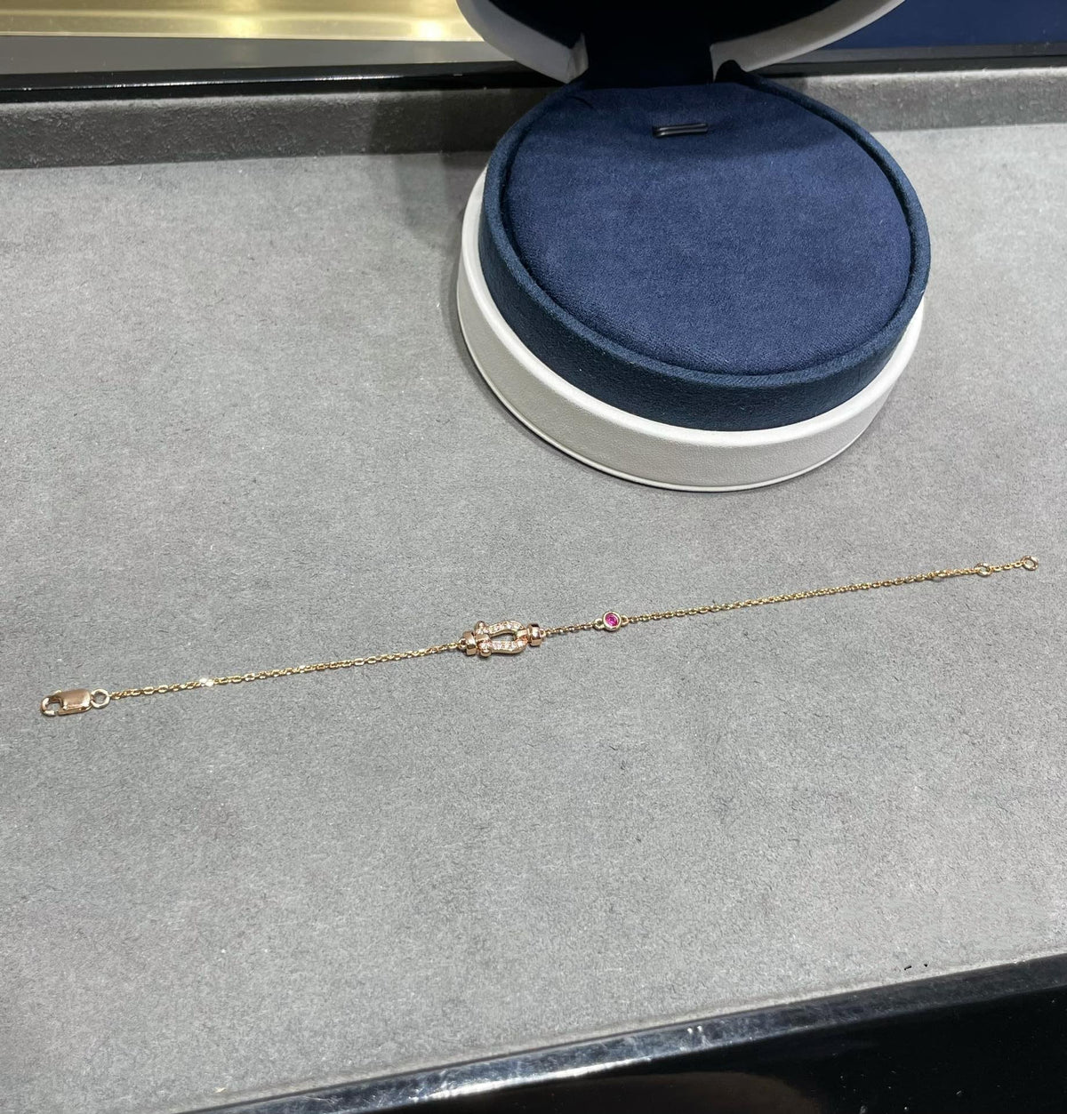 [⭐Aura]FORCE 10 DIAMOND CHAIN LINK PINK GOLD BRACELET