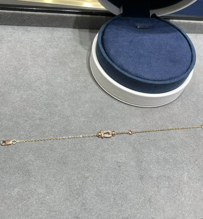 [⭐Aura]FORCE 10 DIAMOND CHAIN LINK PINK GOLD BRACELET
