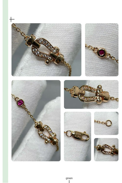 [⭐Aura]FORCE 10 DIAMOND CHAIN LINK PINK GOLD BRACELET