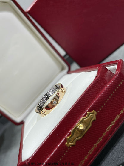 [⭐Aura]LOVE PINK GOLD SILVER DIAMOND DOUBLE RING