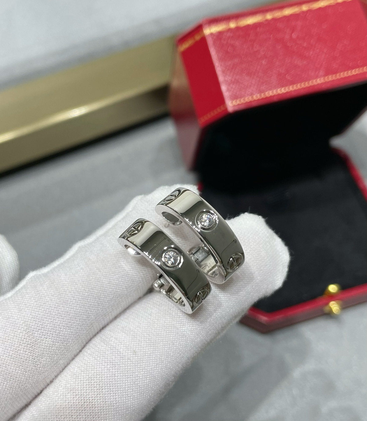 [⭐Aura]LOVE 5.5MM 1 DIAMOND EARRINGS