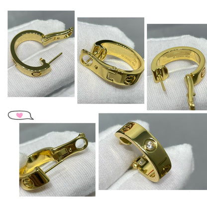 [⭐Aura]LOVE 5.5MM 1 DIAMOND EARRINGS