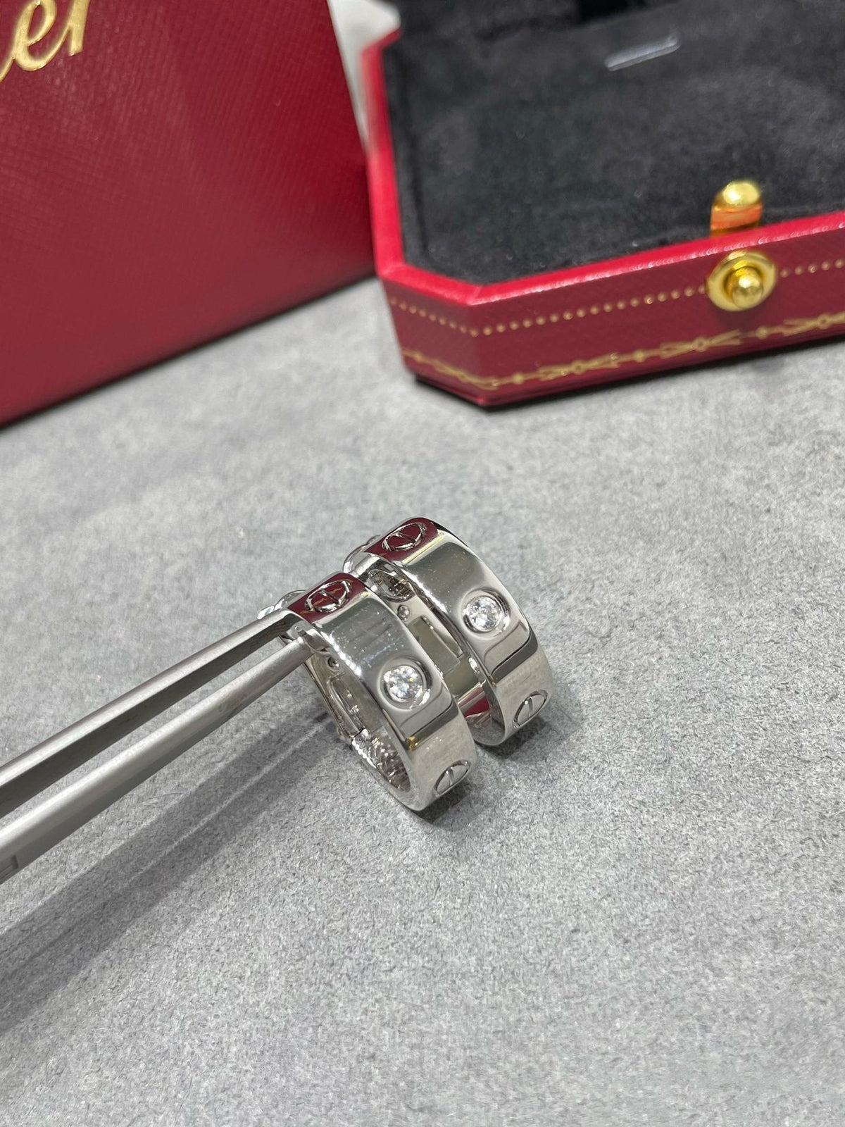 [⭐Aura]LOVE 5.5MM 1 DIAMOND EARRINGS
