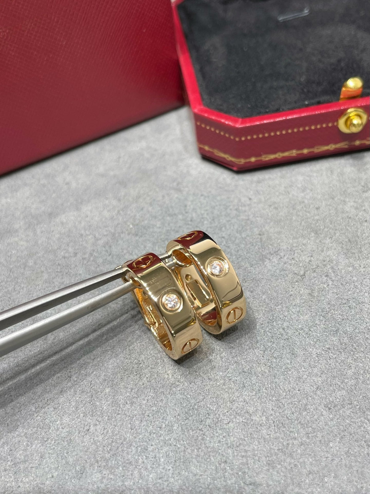 [⭐Aura]LOVE 5.5MM 1 DIAMOND EARRINGS
