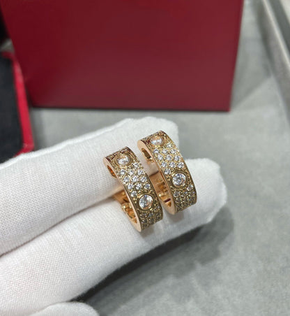 [⭐Aura]LOVE 5.5MM DIAMOND PAVED EARRINGS