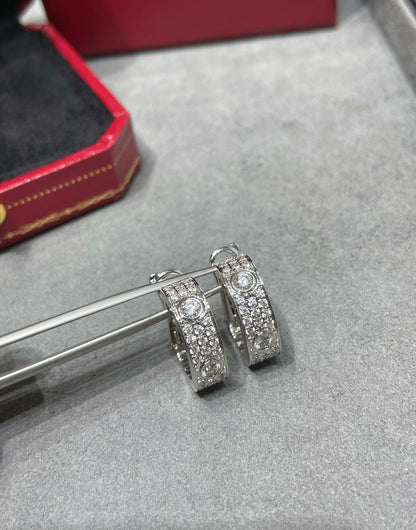 [⭐Aura]LOVE 5.5MM DIAMOND PAVED EARRINGS