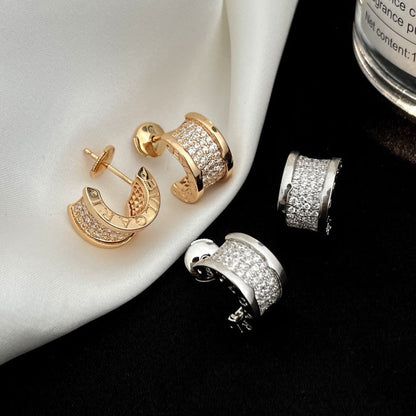 [⭐Aura]ZERO 1 DIAMOND PAVED EARRINGS