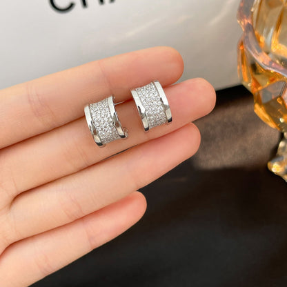 [⭐Aura]ZERO 1 DIAMOND PAVED EARRINGS