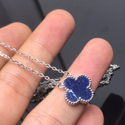 [⭐Aura]CLOVER PIETERSITE SILVER LONG NECKLACE