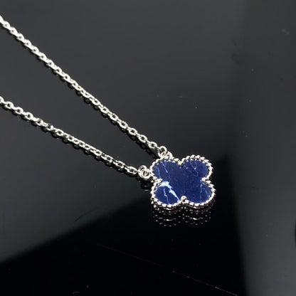 [⭐Aura]CLOVER PIETERSITE SILVER LONG NECKLACE