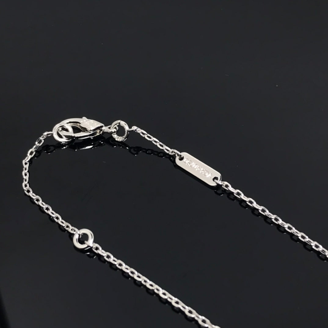 [⭐Aura]CLOVER PIETERSITE SILVER LONG NECKLACE