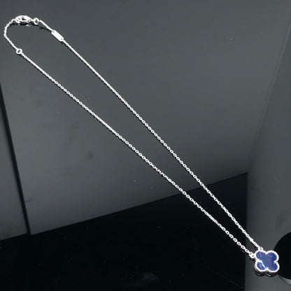 [⭐Aura]CLOVER PIETERSITE SILVER LONG NECKLACE