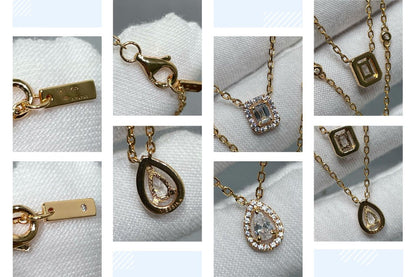 [⭐Aura]MY TWIN 2 ROW DIAMOND NECKLACE