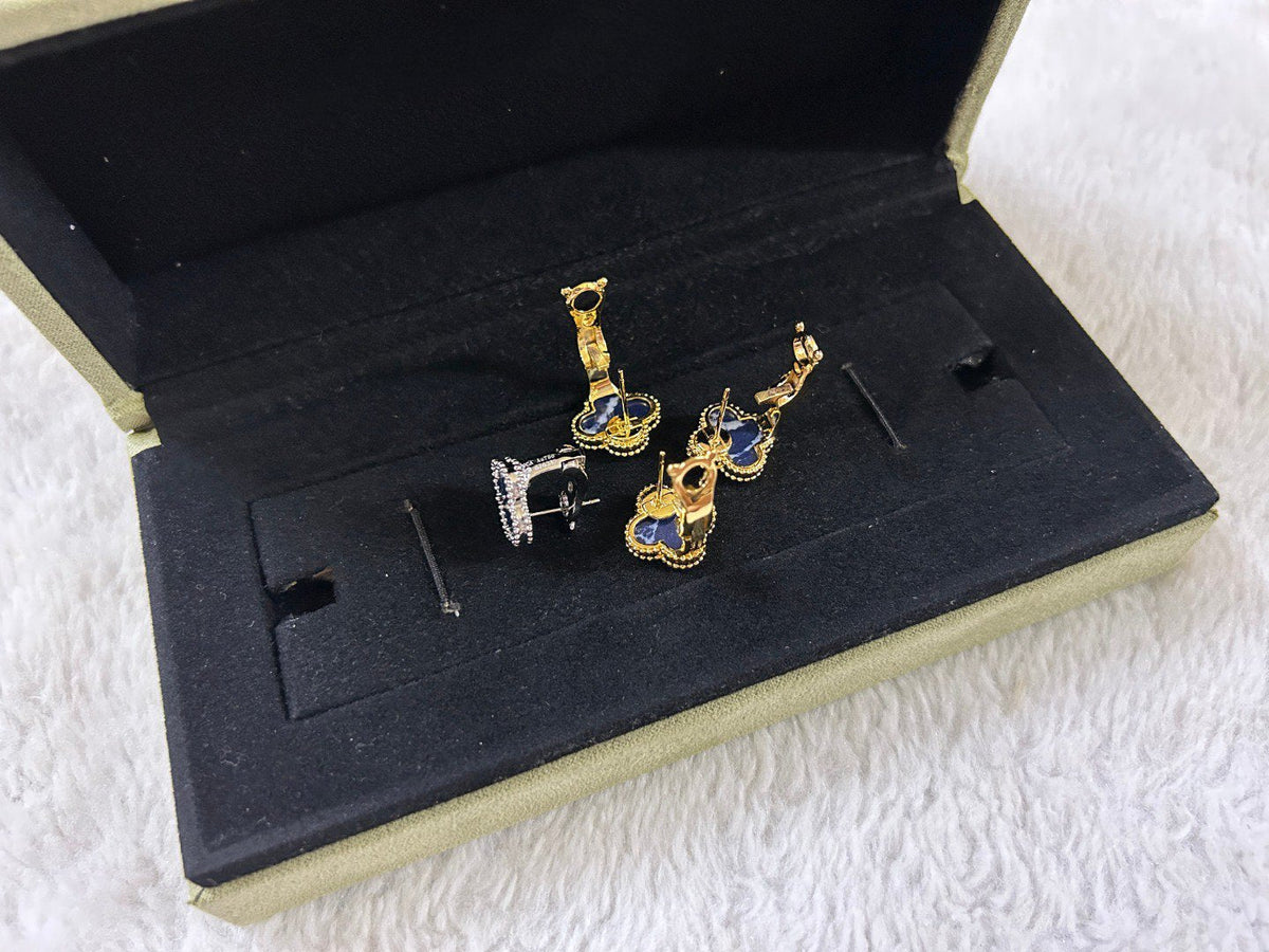 [⭐Aura]CLOVER PIETERSITE MEDIUM STUD EARRINGS