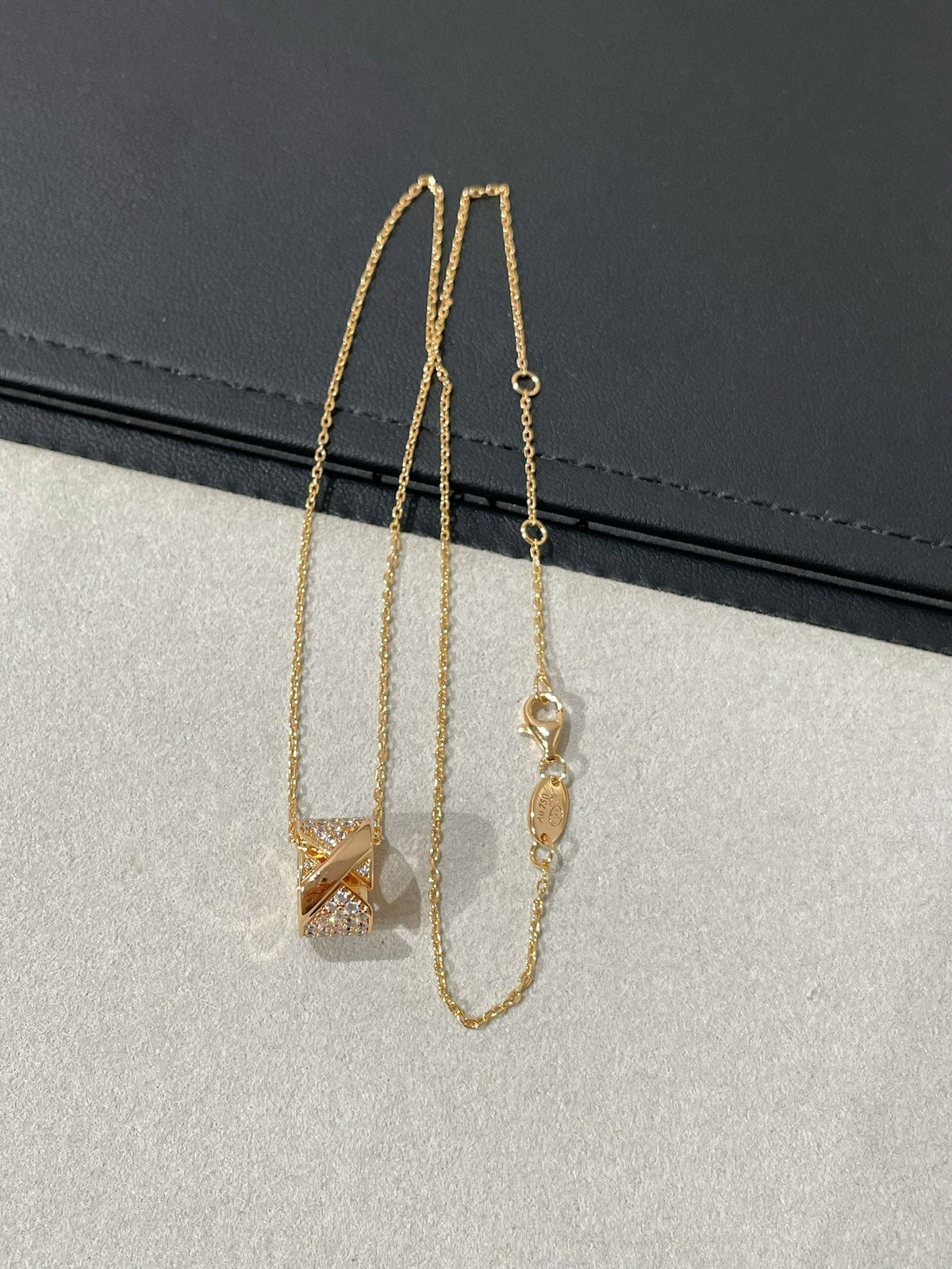 [⭐Aura]LIENS EVIDENCE DIAMOND PAVED NECKLACE