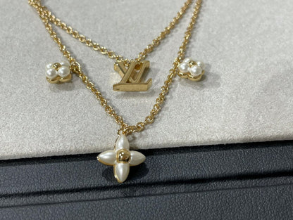 [⭐Aura]FLOWERGRAM GOLD MOP DOUBLE ROW NECKLACE