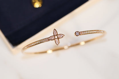 [⭐Aura]IDYLLE GOLD OPEN BRACELET DIAMOND PAVED