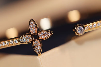 [⭐Aura]IDYLLE GOLD OPEN BRACELET DIAMOND PAVED