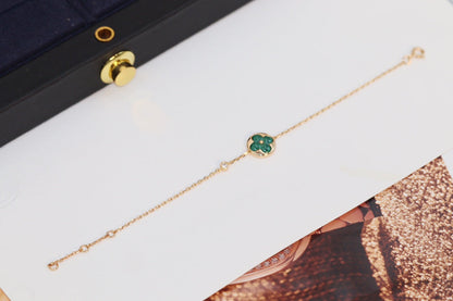 [⭐Aura]STAR AND SUN 4 MOTIF PINK GOLD MALACHITE BRACELET