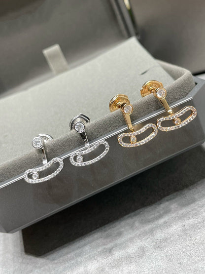 [⭐Aura]MOVE UNO PINK GOLD DIAMOND EARRINGS