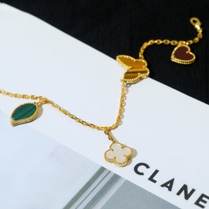 [⭐Aura]LUCKY SPRING 5 MOTIF GOLD BRACELET
