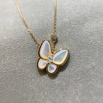 [⭐Aura]BUTTERFLY MOP DIAMOND NECKLACE