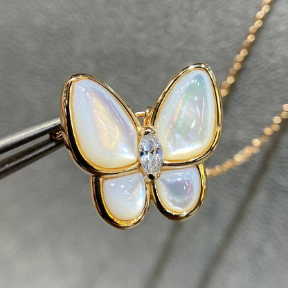 [⭐Aura]BUTTERFLY MOP DIAMOND NECKLACE