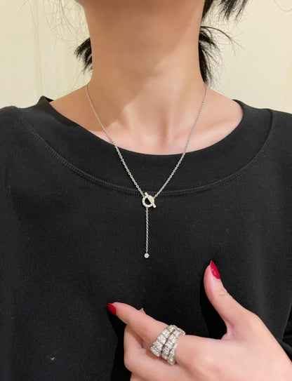 [⭐Aura]FINESSE SILVER DIAMOND NECKLACE