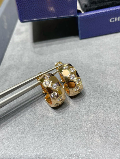 [⭐Aura]BEE LOVE DIAMOND HOOP EARRINGS