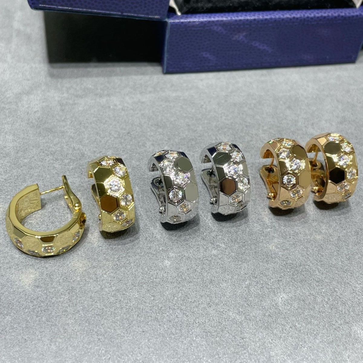 [⭐Aura]BEE LOVE DIAMOND HOOP EARRINGS