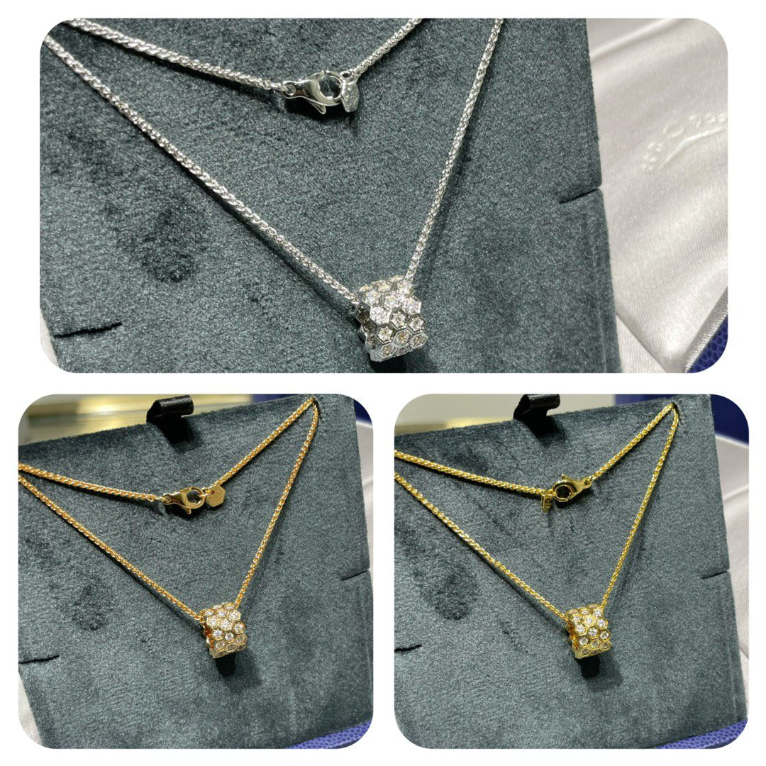[⭐Aura]BEE LOVE DIAMOND PAVED 3 ROW NECKLACE