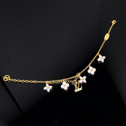 [⭐Aura]LOGO 6 MOTIF STAR AND SUN GOLD BRACELET