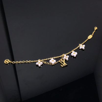 [⭐Aura]LOGO 6 MOTIF STAR AND SUN GOLD BRACELET