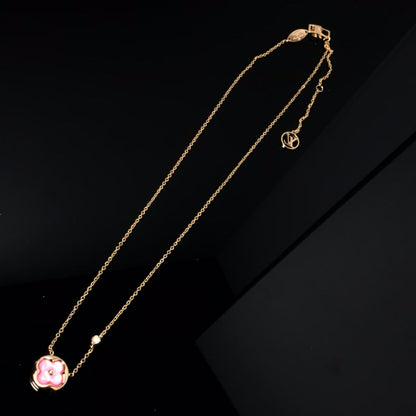 [⭐Aura]COLOR BLOSSOM PINK MOP SUN GOLD NECKLACE