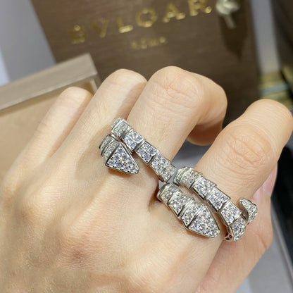 [⭐Aura]SERPENTI RING SILVER DIAMOND PAVED